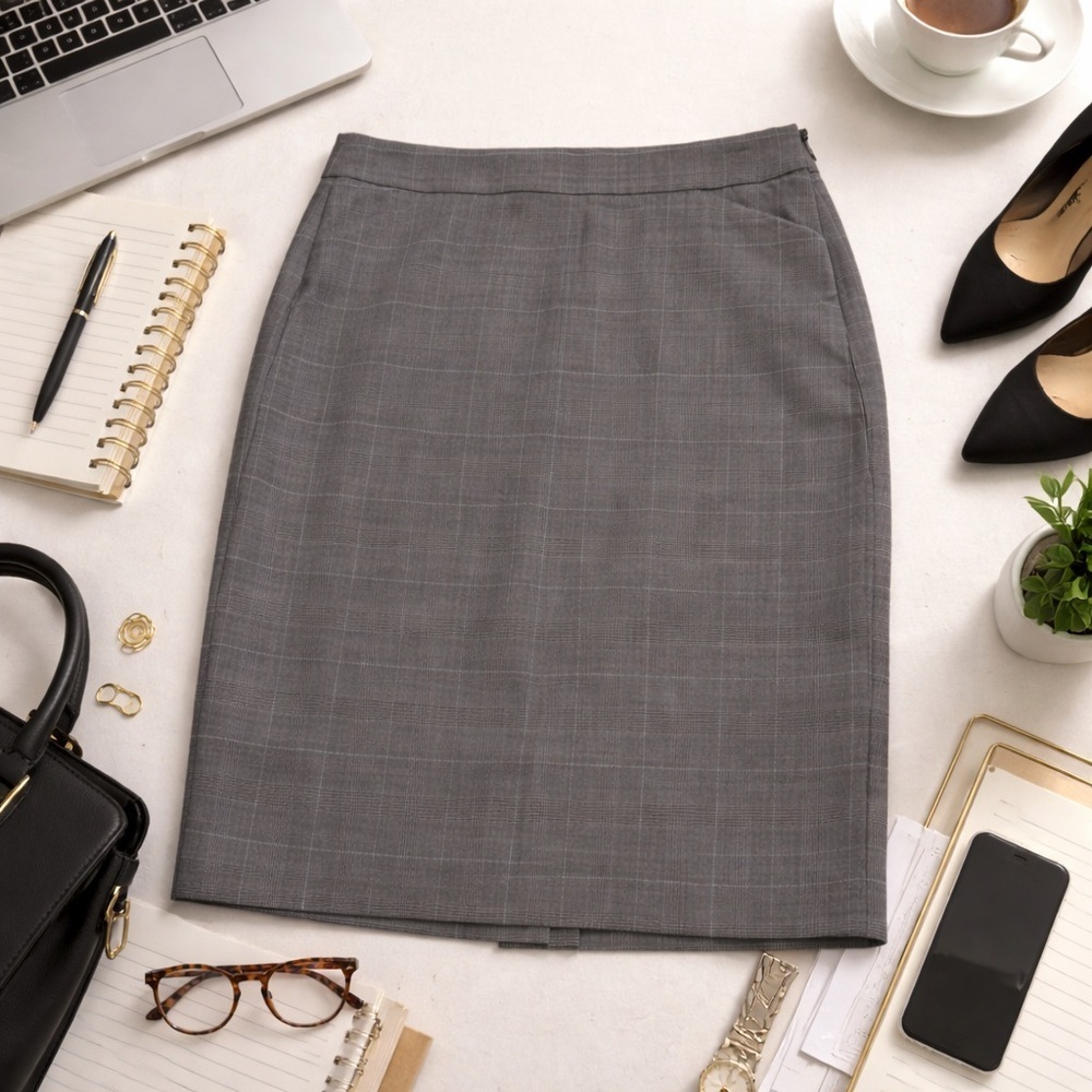 Theory Grey Pencil Skirt Womens Size 0 Tailored Career Office - Picture 6 of 6